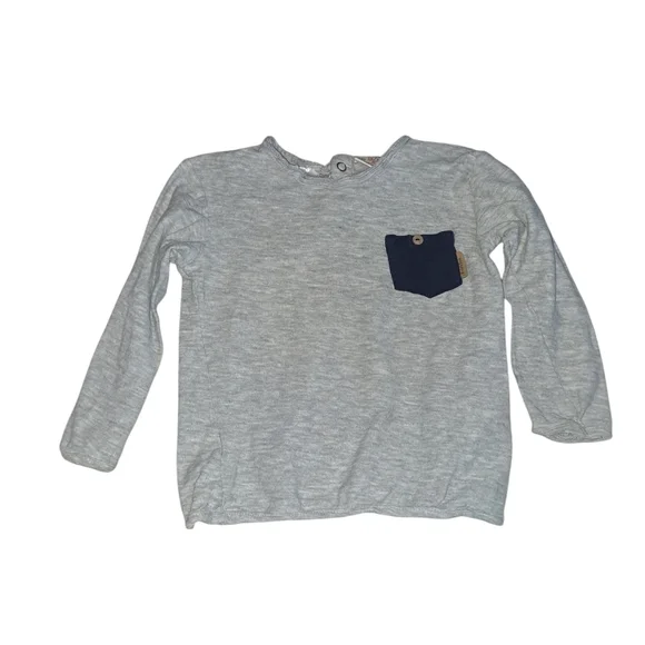 Zara Kids Gray and Navy Striped Matching Set - Picture 3 of 6